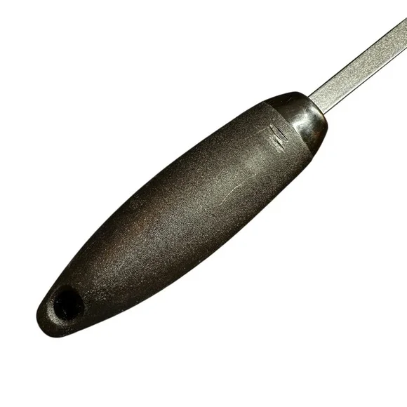 VTG Slotted Spatula Turner Black Ergonomic Handle Long Angled USA Unmarked 14" - Picture 5 of 6